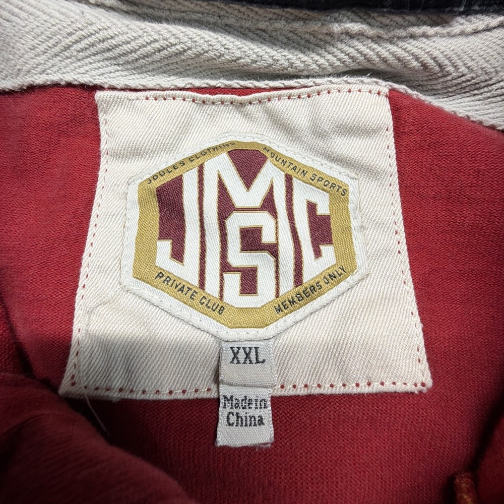 Vintage Norway Long Sleeve Rugby Polo Shirt Red Skiing‎ Tom Joule